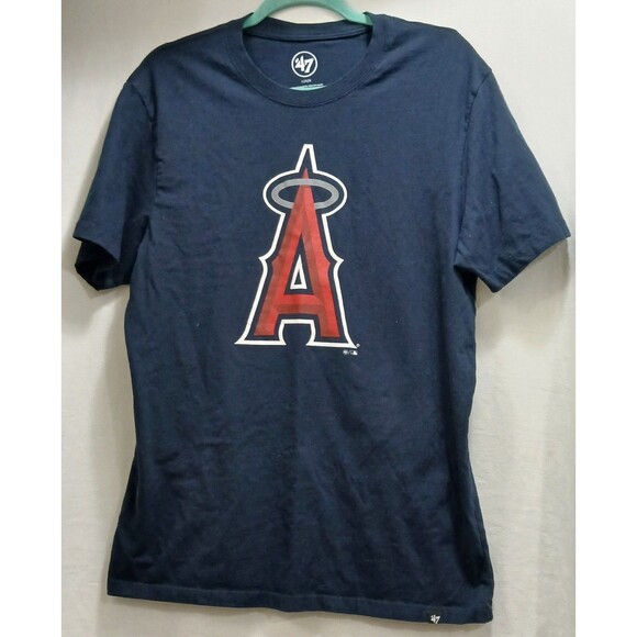 Los Angeles Angels '47 Brand MLB Men's S/S Logo T-Shirt Blue Size Large Note - Picture 1 of 6
